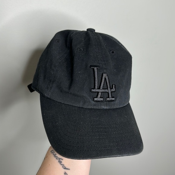 47 Accessories - 47Brand Solid Black LA Dodgers Adjustable Size Ball Cap Hat!